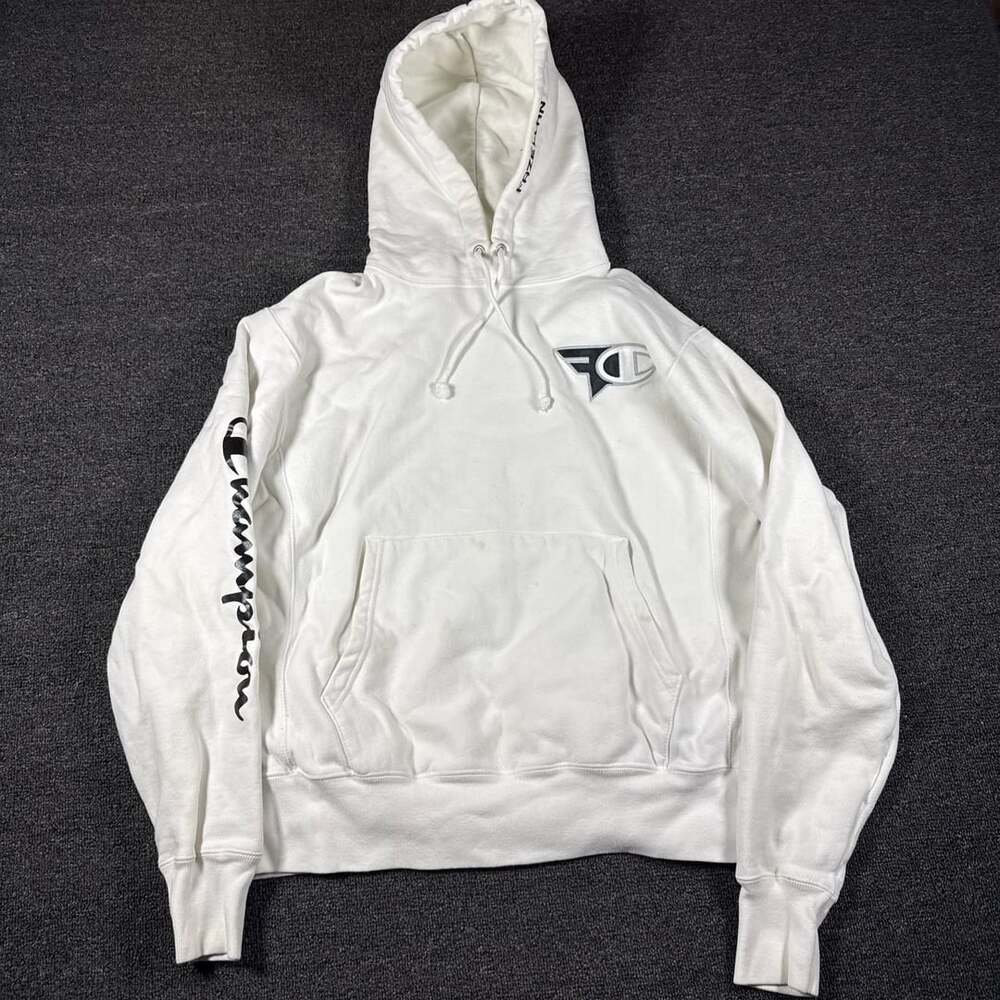 Champion FaZe Clan Reverse Weave Hoodie Size Medium White